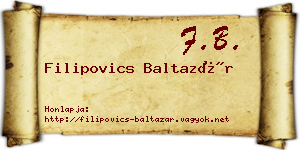 Filipovics Baltazár névjegykártya